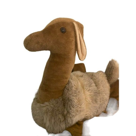 Vintage Llama Alpaca Plush Animal Large 21" long Jumbo Plush marble eyes - Picture 2 of 12